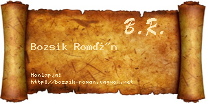 Bozsik Román névjegykártya